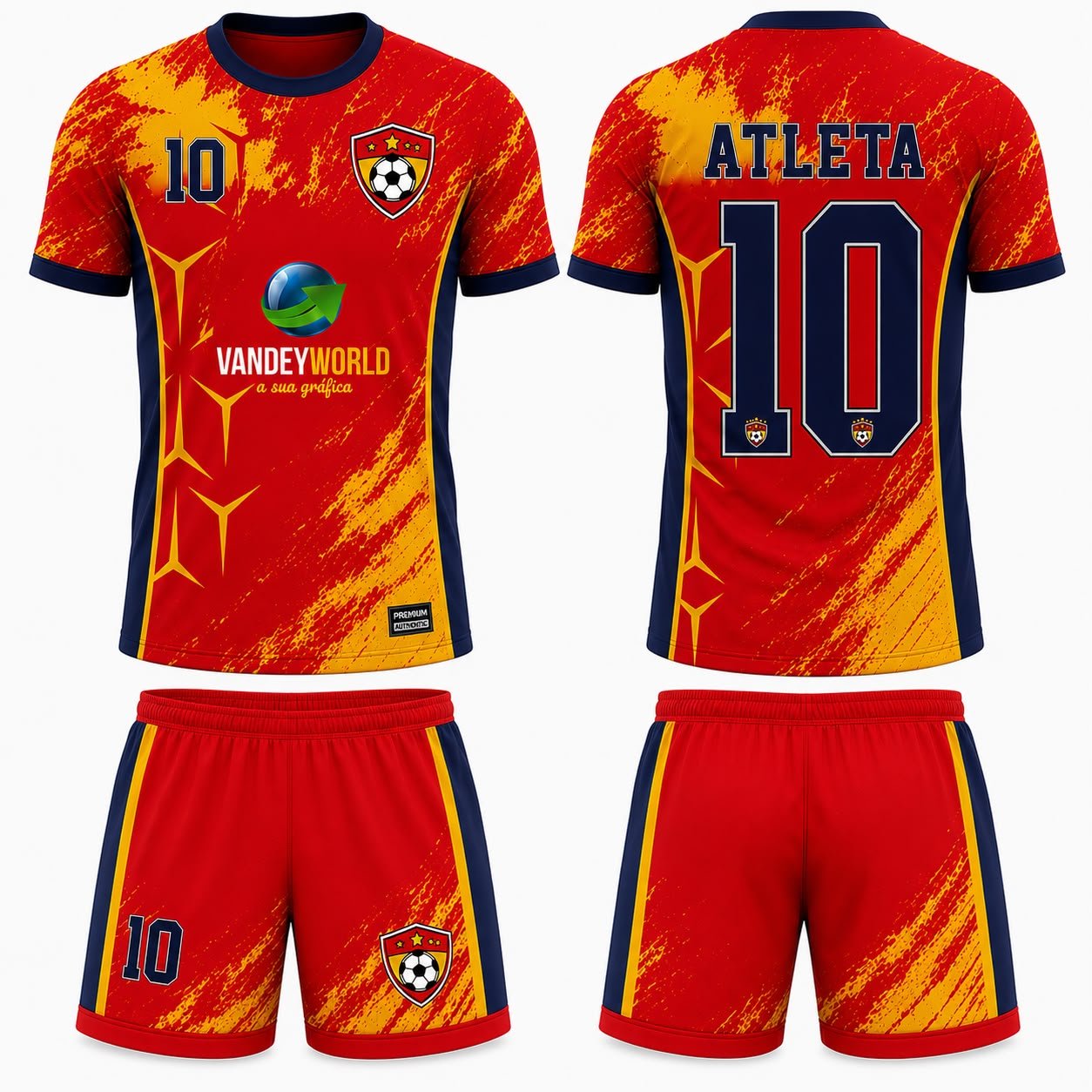 SHORT UNIFORME FUTEBOL  TOTAL + FAIXA