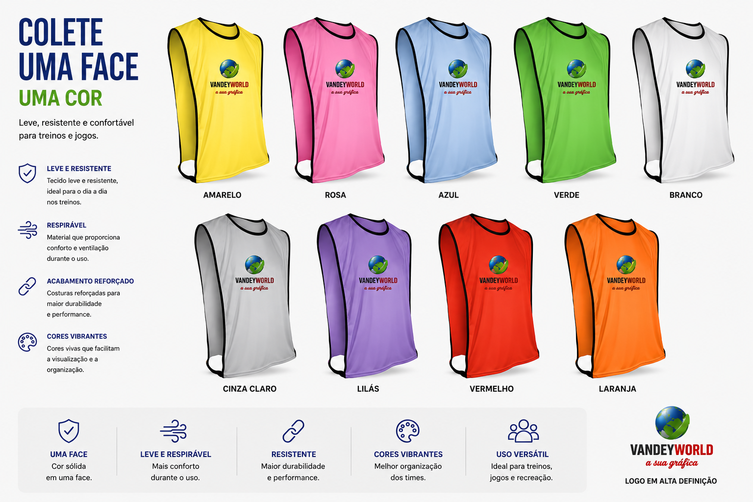 UNIFORME FUTEBOL COLETE UMA FACE