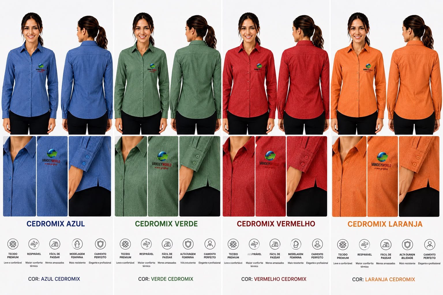 CAMISA SOCIAL CEDROMIX MANGA LONGA