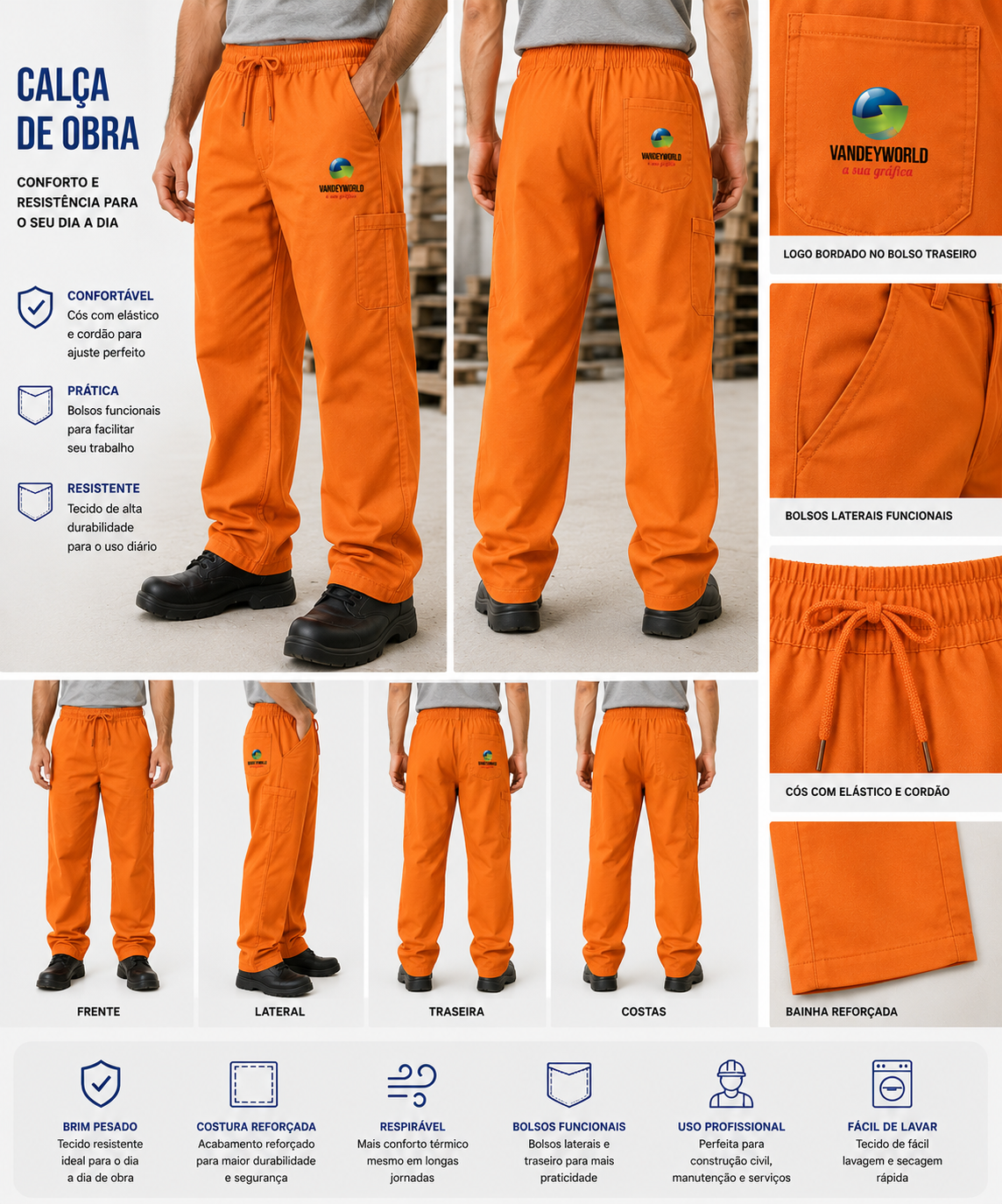 CALÇA OBRA BRIM