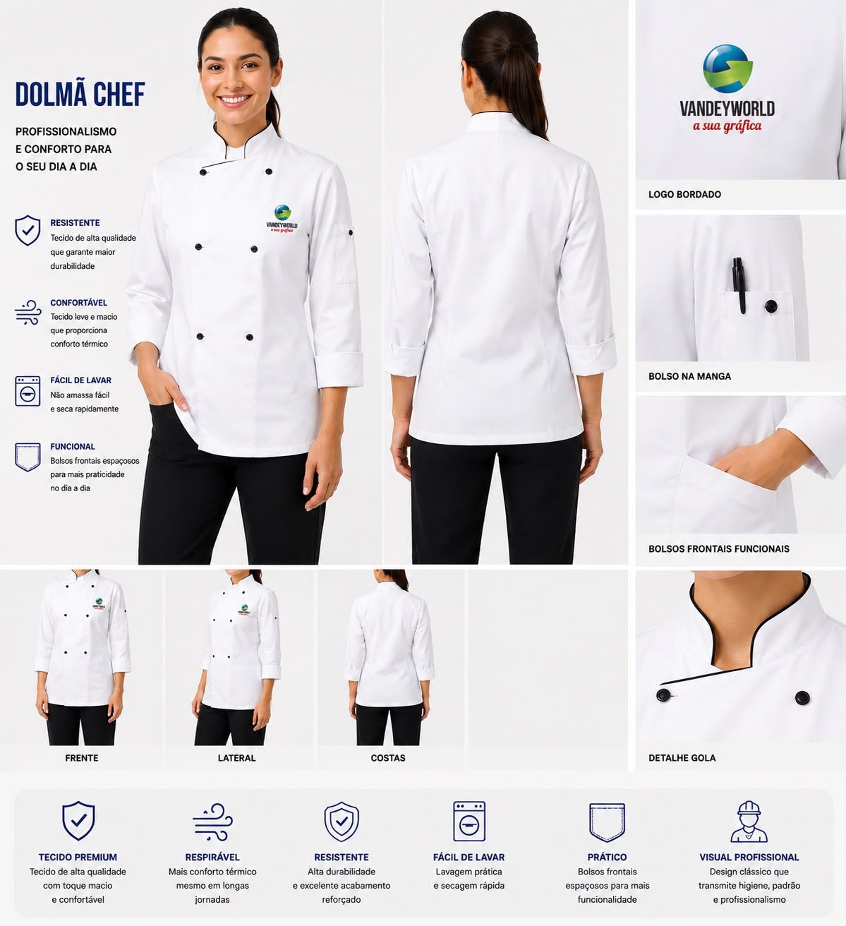 AVENTAL DOLMÃ CHEF