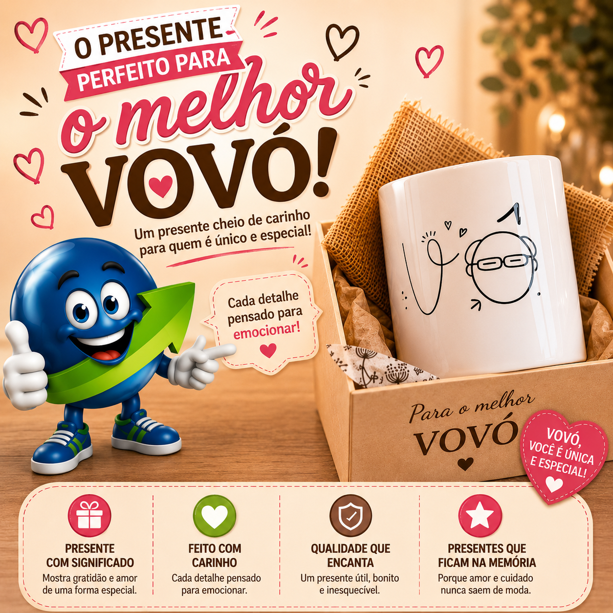 CANECA PORCELANA PERSONALIZADA COM CAIXA