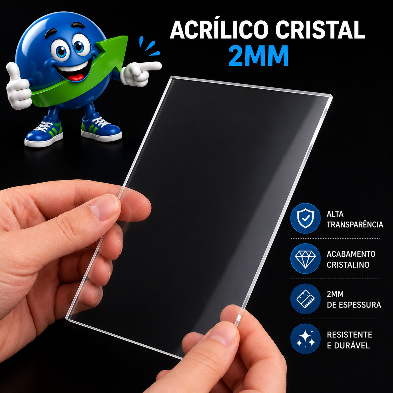 ACRILICO CHAPA 2MM CRISTAL
