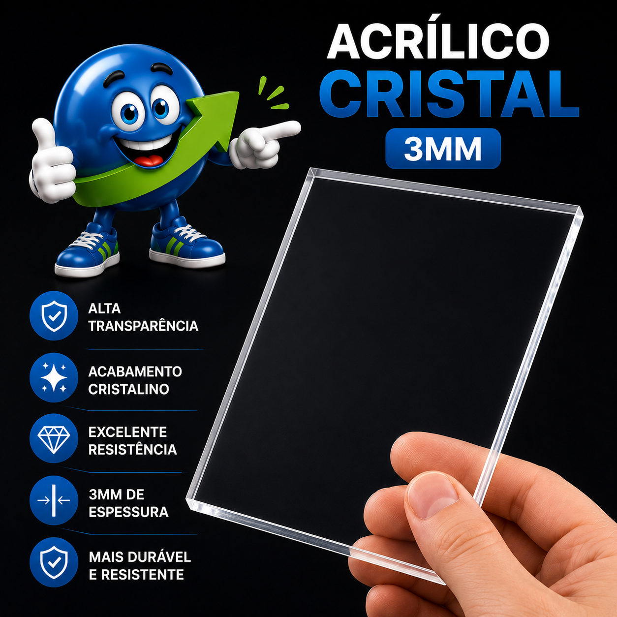 ACRILICO CHAPA 3MM CRISTAL