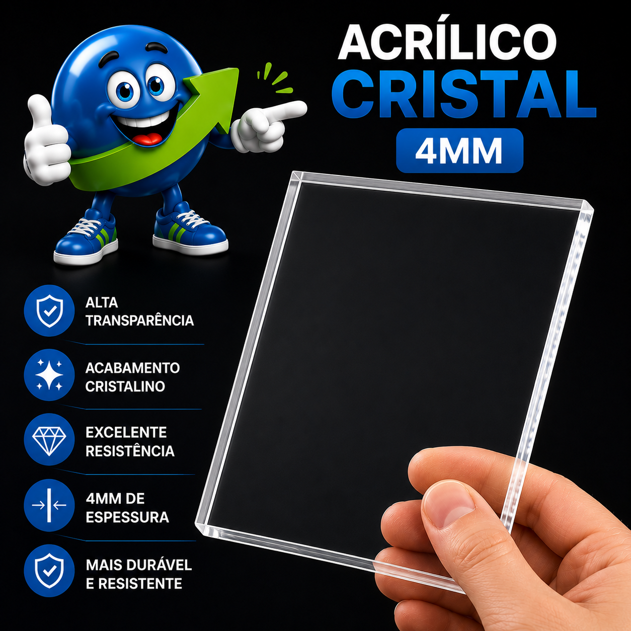 ACRILICO CHAPA 4MM CRISTAL