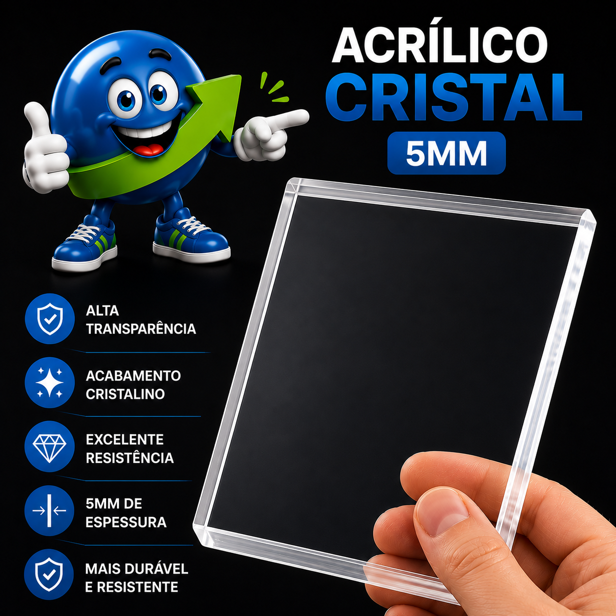 ACRILICO CHAPA 5MM CRISTAL