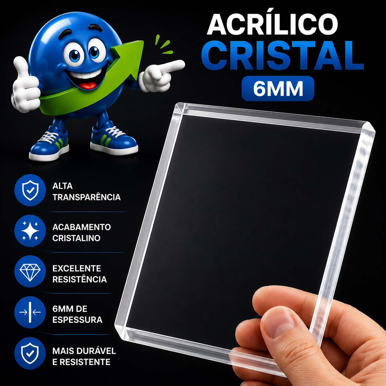 ACRILICO CHAPA 6MM CRISTAL