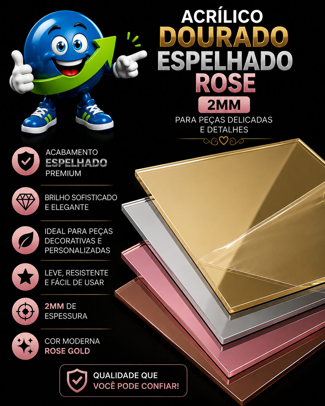 ACRILICO CHAPA 2MM ESPELHADO