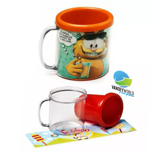 CANECA ACRILICA 300ML - APLICAÇÃO DE PAPEL