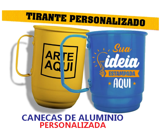 CANECA ALUMINIO 300ML COM GRAVAÇÃO LASER OU UV