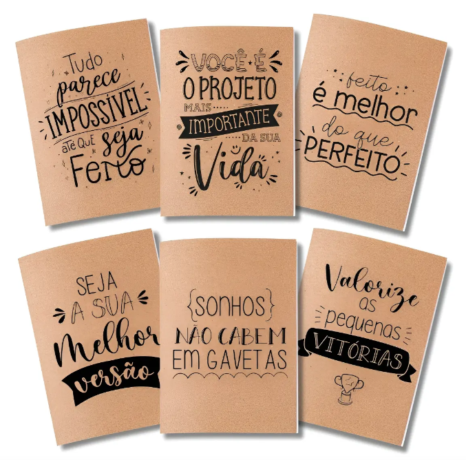 CADERNETA 20FLS  - CAPA DUPLA PERSONALIZADA 180G 07 X 10CM