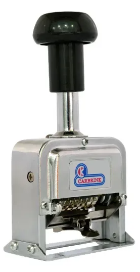 CARIMBO NUMERADOR METAL SEQUENCIAL 6 DIGITOS