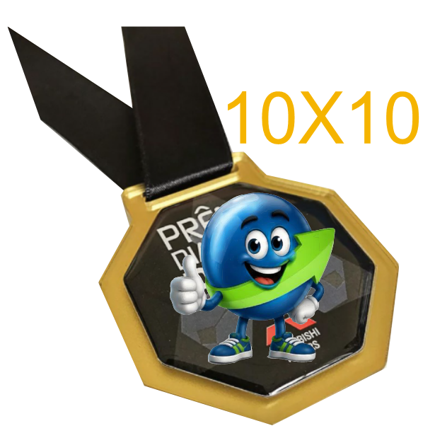 MEDALHA  ACRILICO DUPLO ADESIVADO 10X10mm