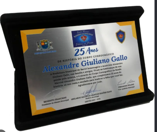ESTOJO COM PLACA DE HOMENAGEM GRAVADA+APLICAÇÃO UV  24X18CM
