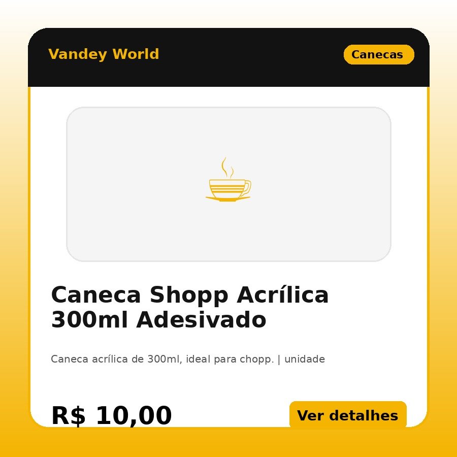 Caneca Shopp Acrílica 300ml Adesivado