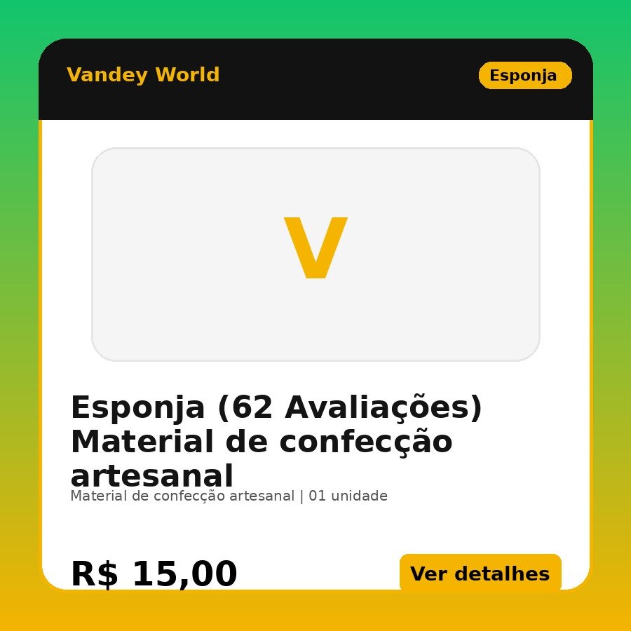 Esponja (62 Avaliações) Material de confecção artesanal