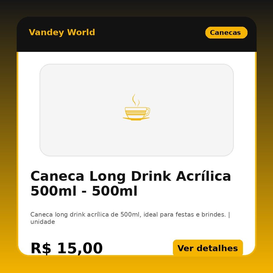 Caneca Long Drink Acrílica 500ml - 500ml