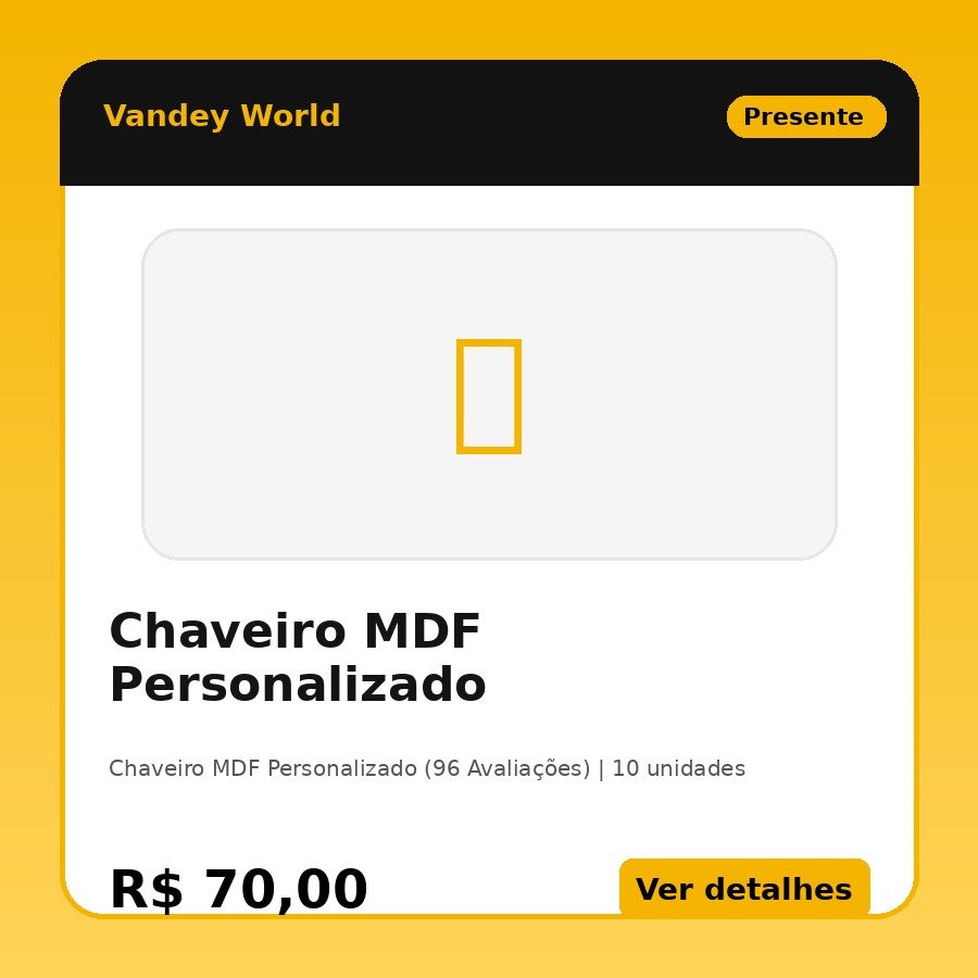 Chaveiro MDF Personalizado