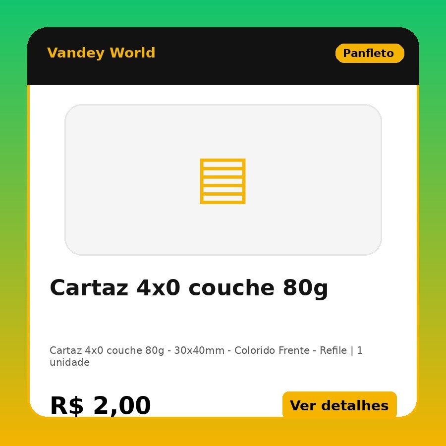 Cartaz 4x0 couche 80g