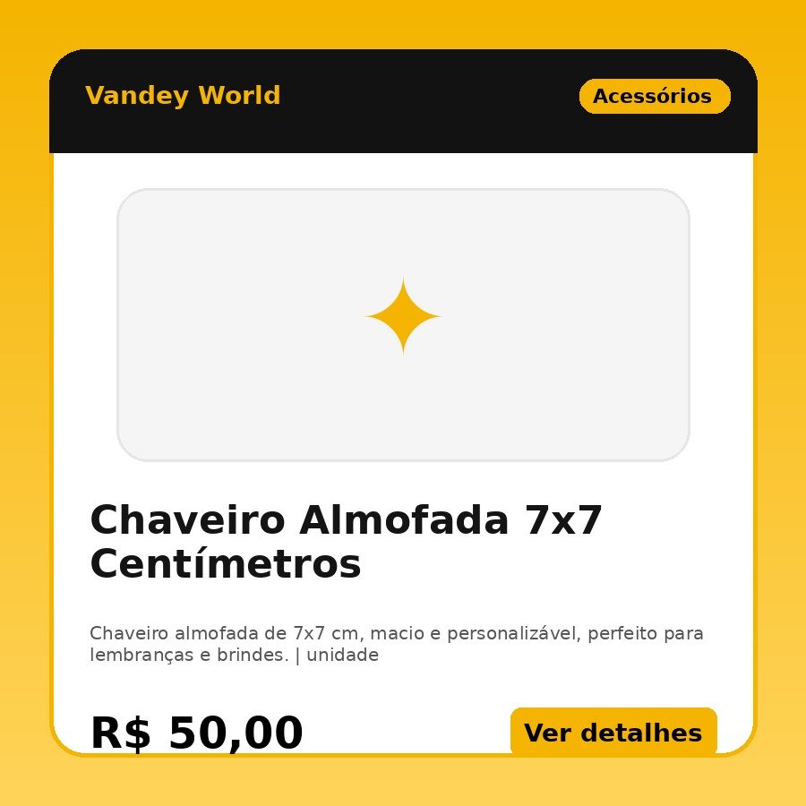 Chaveiro Almofada 7x7 Centímetros
