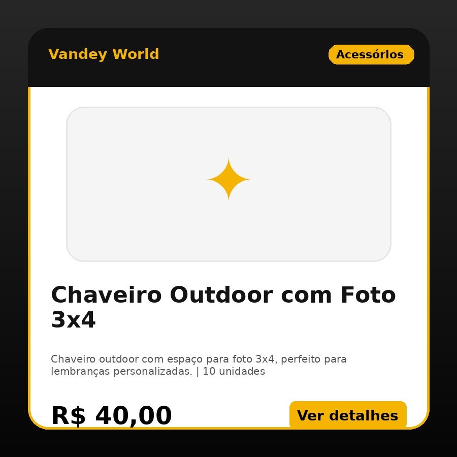 Chaveiro Outdoor com Foto 3x4