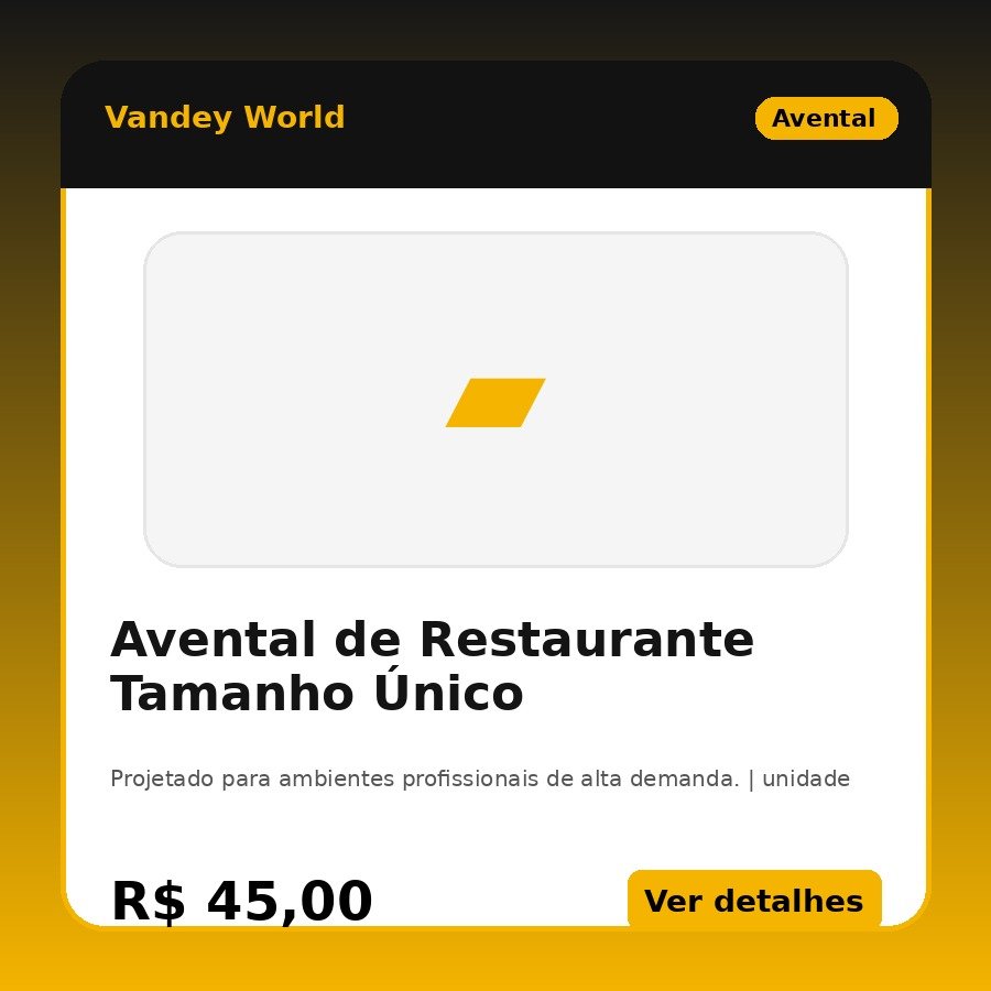 Avental de Restaurante Tamanho Único