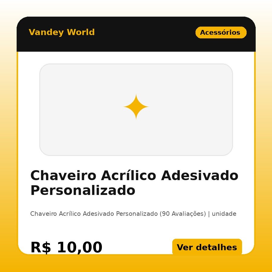 Chaveiro Acrílico Adesivado Personalizado