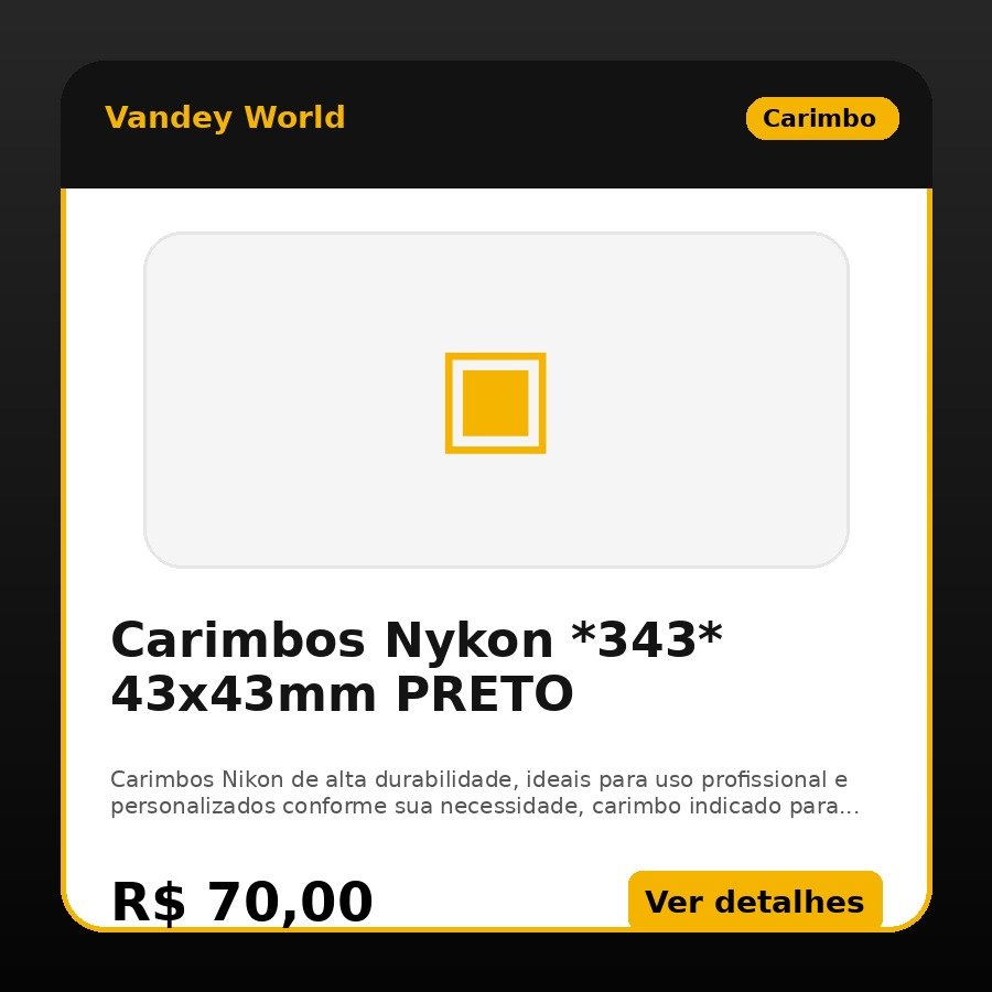 Carimbos Nykon *343* 43x43mm PRETO