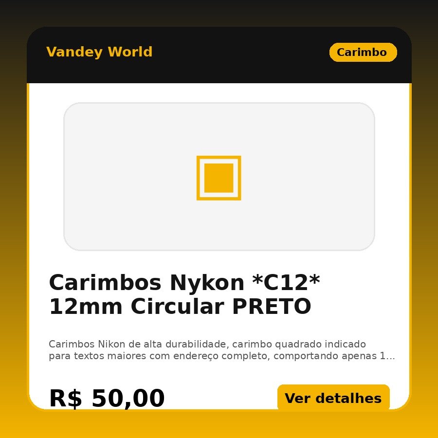 Carimbos Nykon *C12* 12mm Circular PRETO