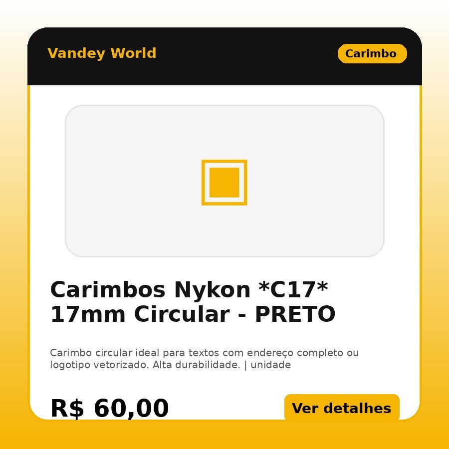 Carimbos Nykon *C17* 17mm Circular - PRETO