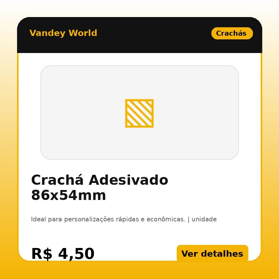 Crachá Adesivado 86x54mm