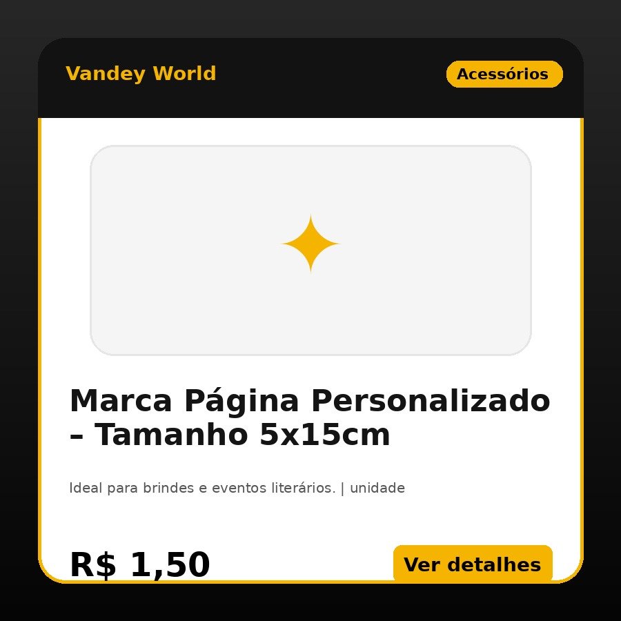 Marca Página Personalizado – Tamanho 5x15cm
