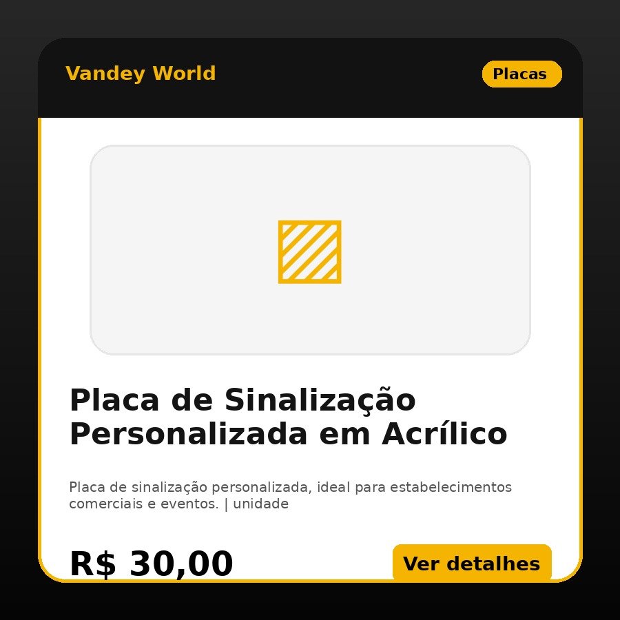 Placa de Sinalização Personalizada em Acrílico