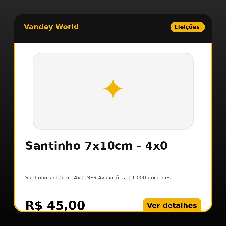 Santinho 7x10cm - 4x0