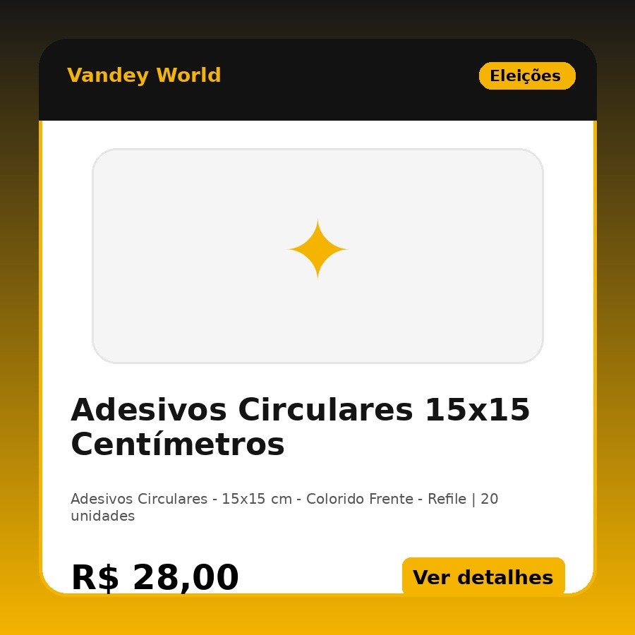 Adesivos Circulares 15x15 Centímetros