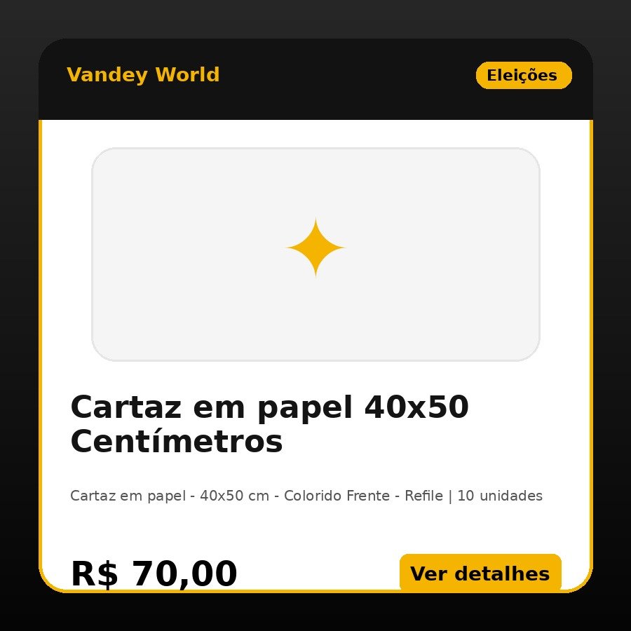 Cartaz em papel 40x50 Centímetros