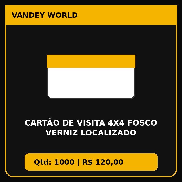 cartão de visita 4x4 fosco verniz localizado