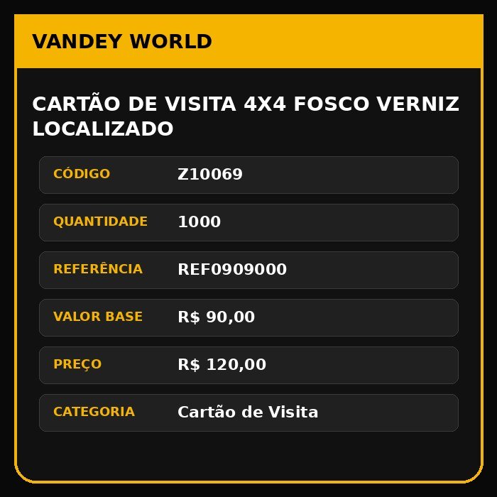 cartão de visita 4x4 fosco verniz localizado