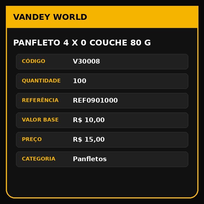 Panfleto 4 x 0 couche 80 g