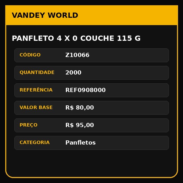 Panfleto 4 x 0 couche 115 g