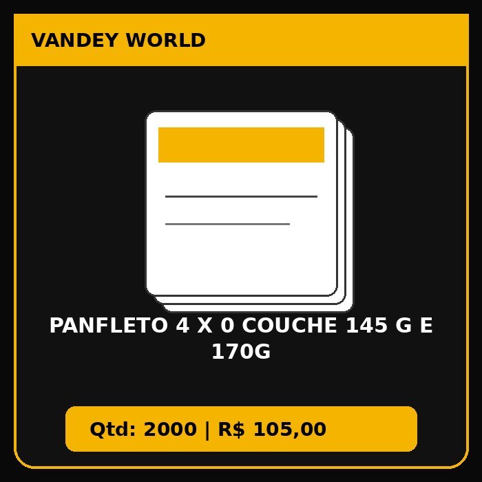 Panfleto 4 x 0 couche 145 g E 170G