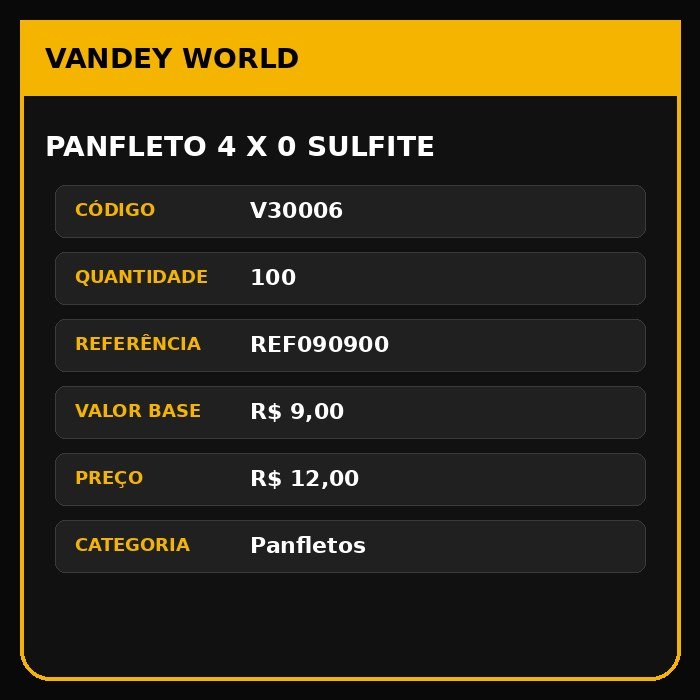 Panfleto 4 x 0 sulfite