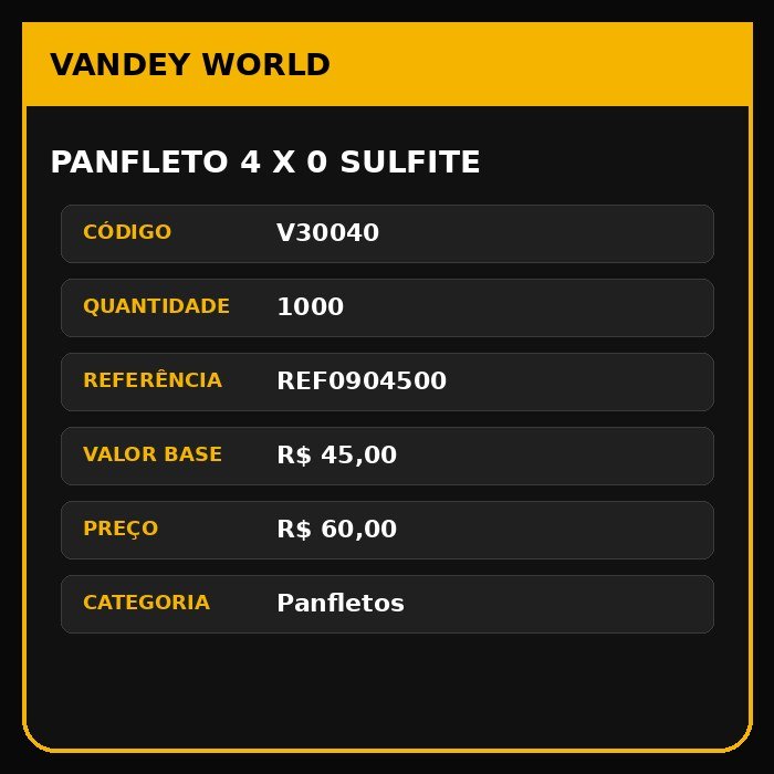Panfleto 4 x 0 sulfite