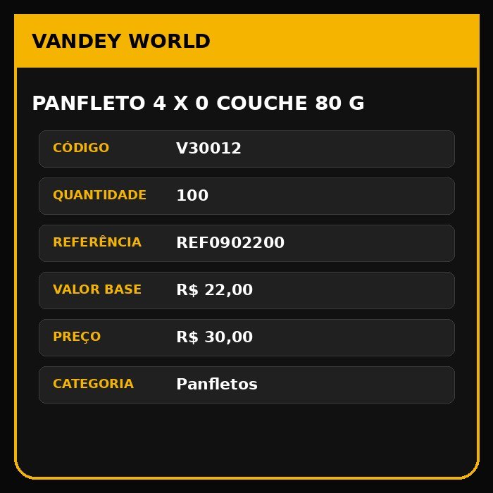 Panfleto 4 x 0 couche 80 g