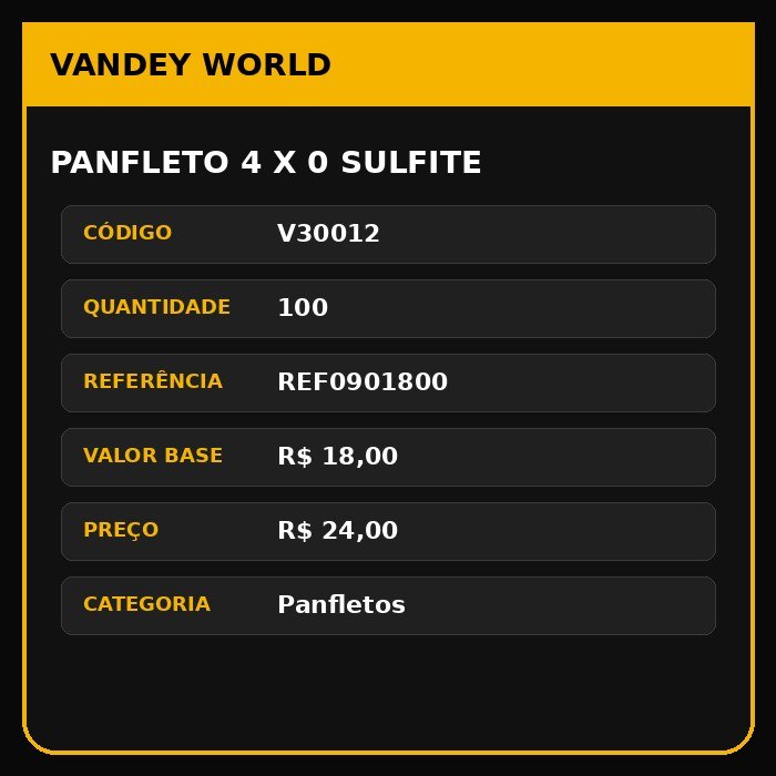 Panfleto 4 x 0 sulfite