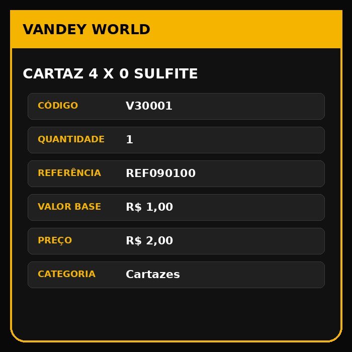 Cartaz 4 x 0 sulfite