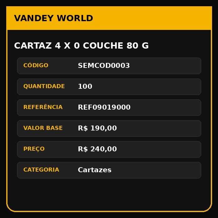 Cartaz 4 x 0 couche 80 g