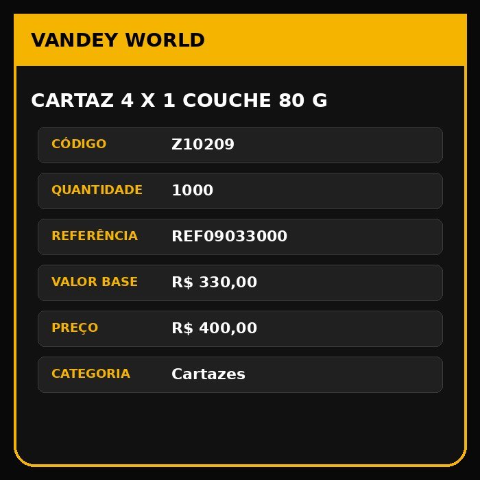 Cartaz 4 x 1 couche 80 g