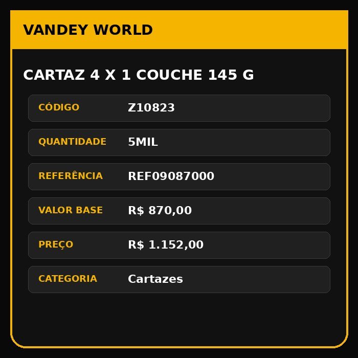 Cartaz 4 x 1 couche 145 g