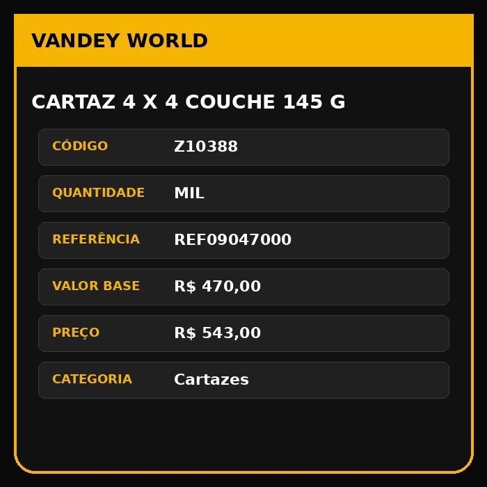Cartaz 4 x 4 couche 145 g